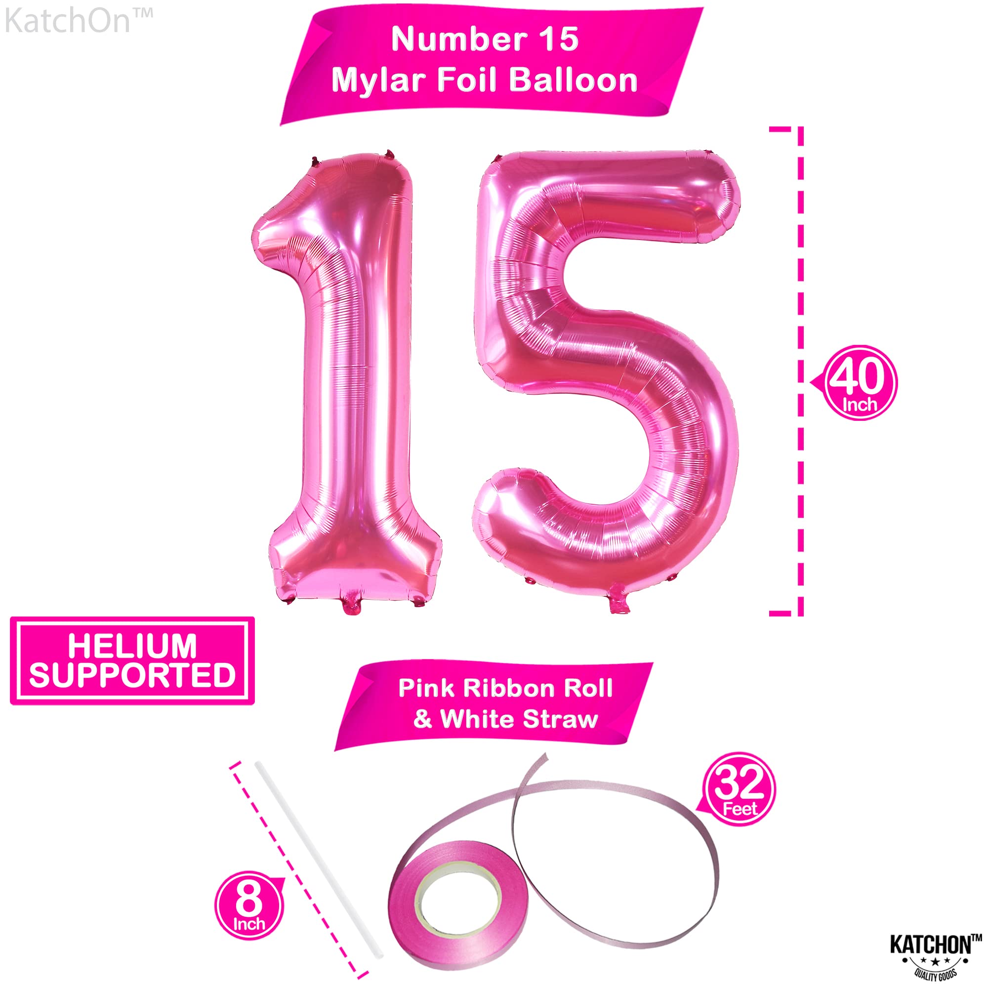 Amazon | KatchOn(カッチオン) ホットピンク バルーン15個 数字 - 40